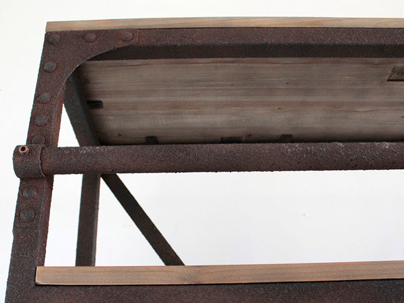 ラダーシェルフ インダストリアル調 古材 錆フレーム はしご付 幅105cm -11