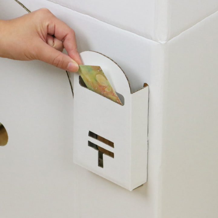 ダンボールハウス家白おえかきハウス子供おままごと