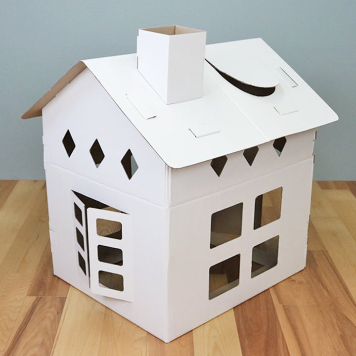 ダンボールハウス家白おえかきハウス子供おままごと