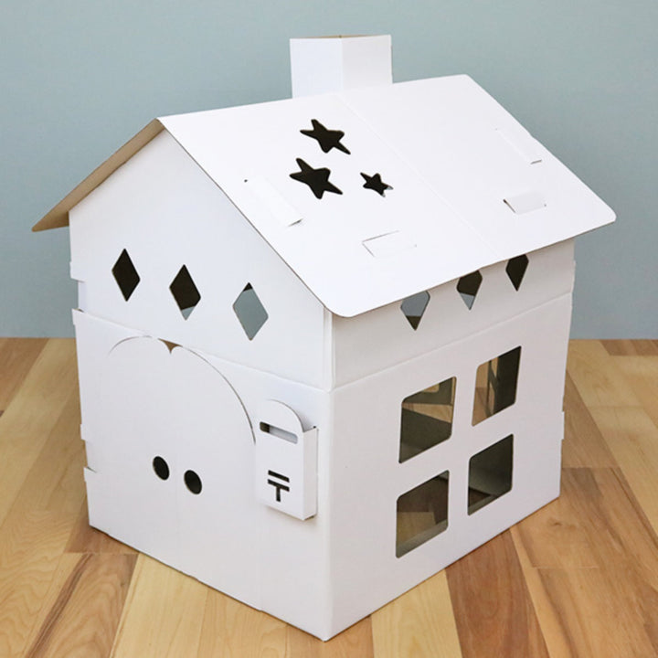 ダンボールハウス家白おえかきハウス子供おままごと