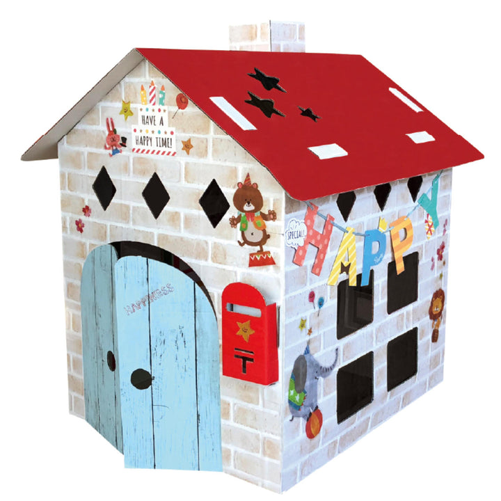 ダンボールハウス家白おえかきハウス子供おままごと