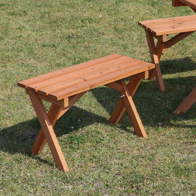 ガーデンテーブル 杉材BBQテーブル＆ベンチセット ミニコンロスペース付 木製 -18