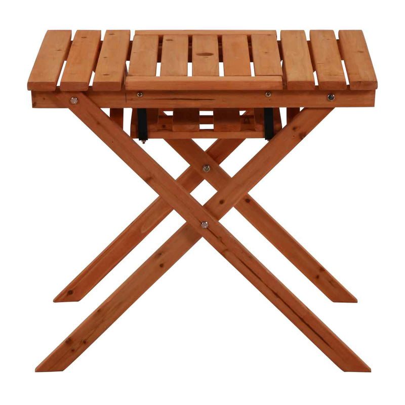 ガーデンテーブル 杉材BBQテーブル＆ベンチセット ミニコンロスペース付 木製 -19