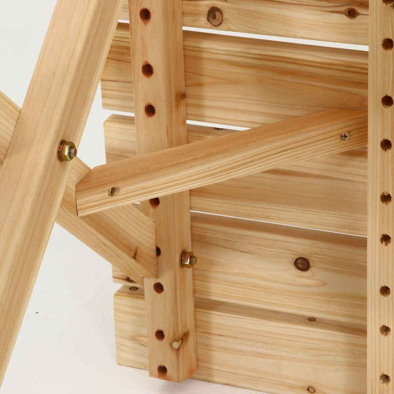 ガーデンテーブル BBQテーブル＆ベンチセット コンロスペース付 木製 -12