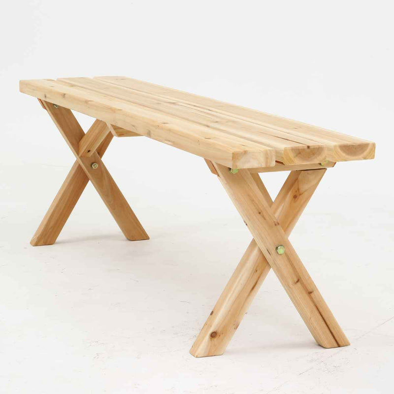 ガーデンテーブル BBQテーブル＆ベンチセット コンロスペース付 木製 -13