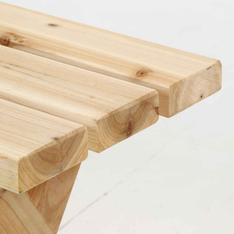 ガーデンテーブル BBQテーブル＆ベンチセット コンロスペース付 木製 -14