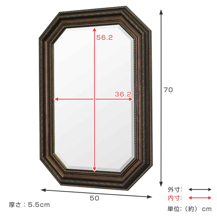 ミラー 壁掛け ウォールミラー 50×70cm -3