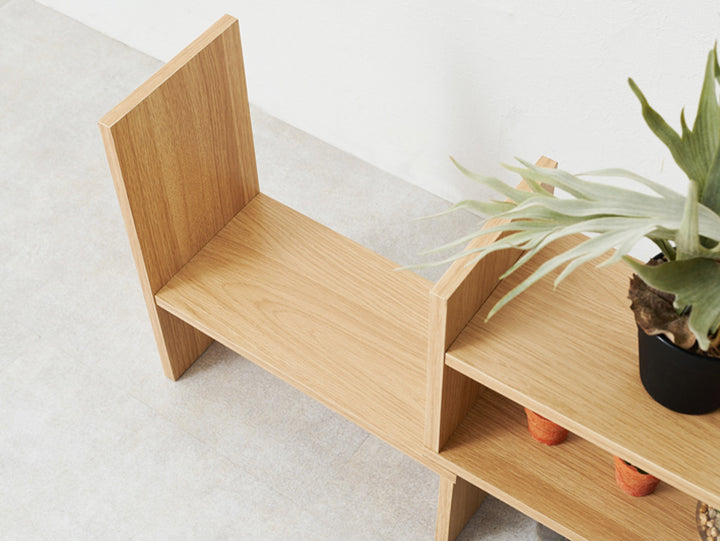 伸縮 ミニオープンラック 木製 ディスプレイラック 幅45～75cm -16