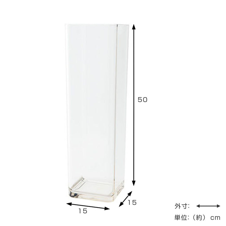 花瓶 PV角柱 幅15x奥行15×高さ50cm ポリカーボネイト -5