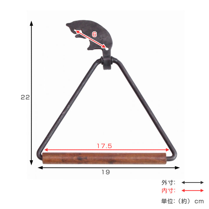 タオルリング アイアン トライアングルタオルハンガー キャット -4