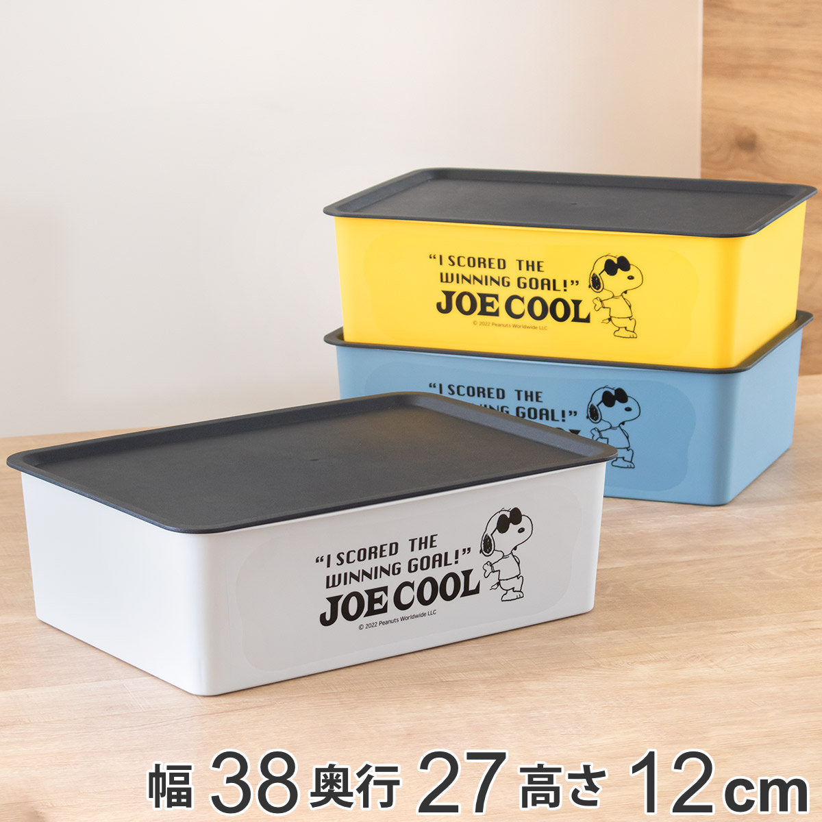 収納ボックス M 幅38×奥行27×高さ12cm スヌーピー コレクトBOX フタ