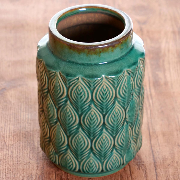 花瓶 セラミックベース 直径14×高さ22.5cm -12