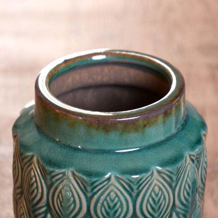 花瓶 セラミックベース 直径14×高さ22.5cm -13