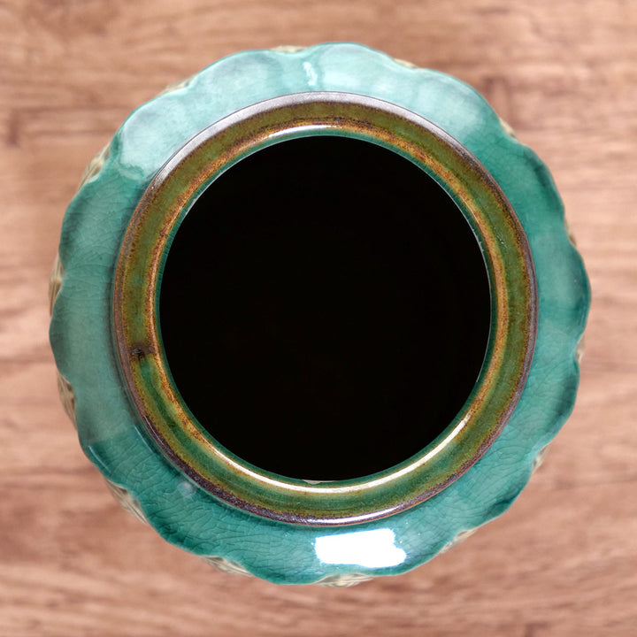 花瓶 セラミックベース 直径14×高さ22.5cm -14