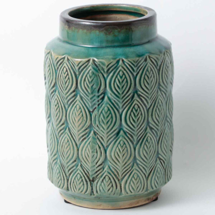 花瓶 セラミックベース 直径14×高さ22.5cm -17