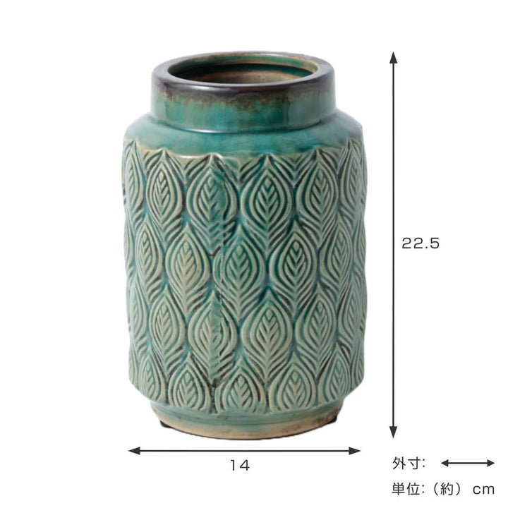 花瓶 セラミックベース 直径14×高さ22.5cm -5