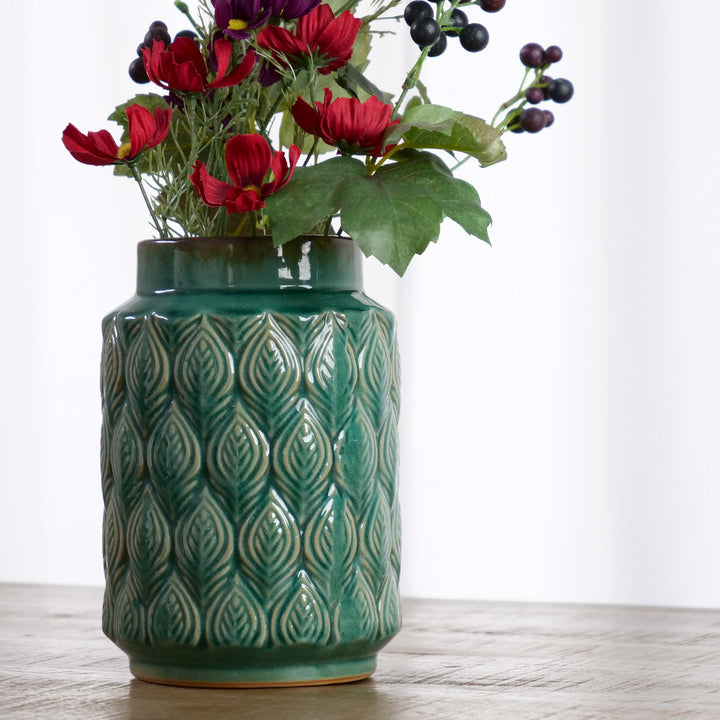 花瓶 セラミックベース 直径14×高さ22.5cm -11