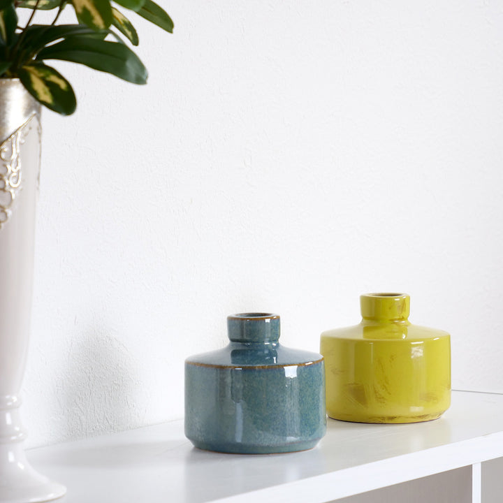 花瓶 セラミックベース 直径13×高さ12.5cm -12