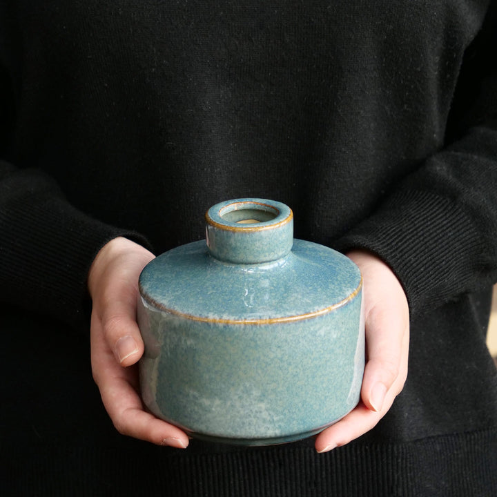 花瓶 セラミックベース 直径13×高さ12.5cm -7