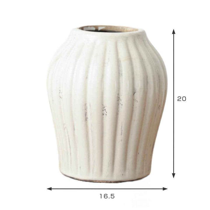 花瓶 セラミックベース 直径16.5×高さ20cm -5