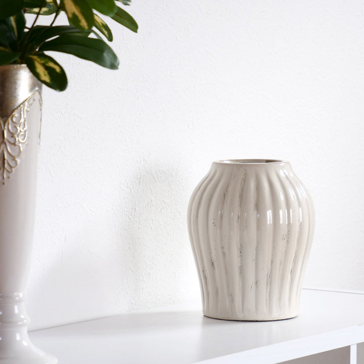 花瓶 セラミックベース 直径16.5×高さ20cm -11