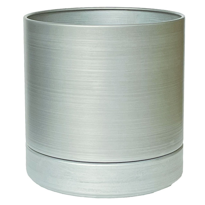 植木鉢MC円柱メタルECOポット受け皿付き直径12cm