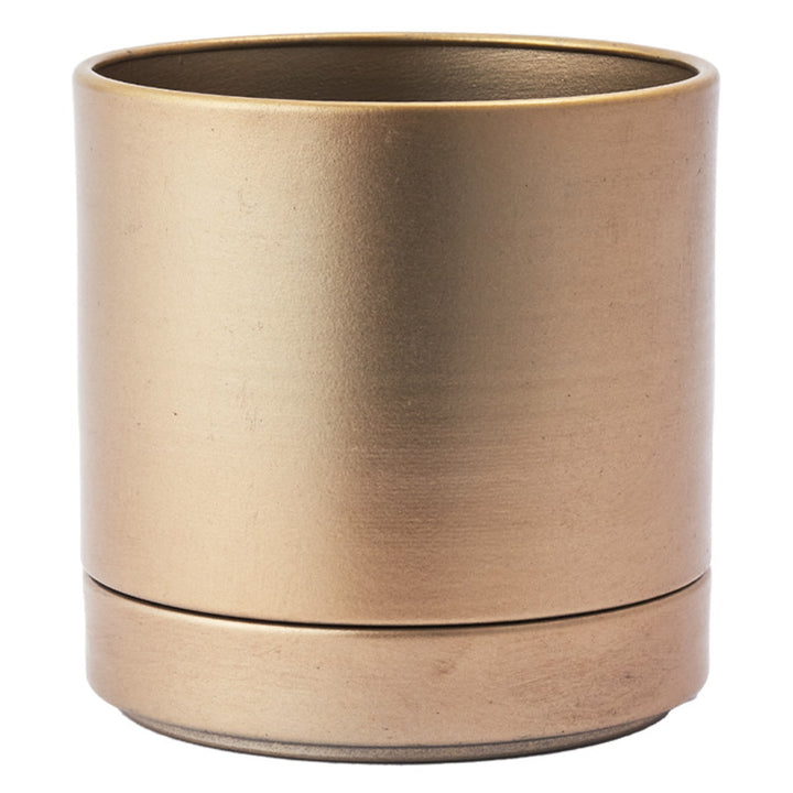 植木鉢MC円柱メタルECOポット受け皿付き直径15cm