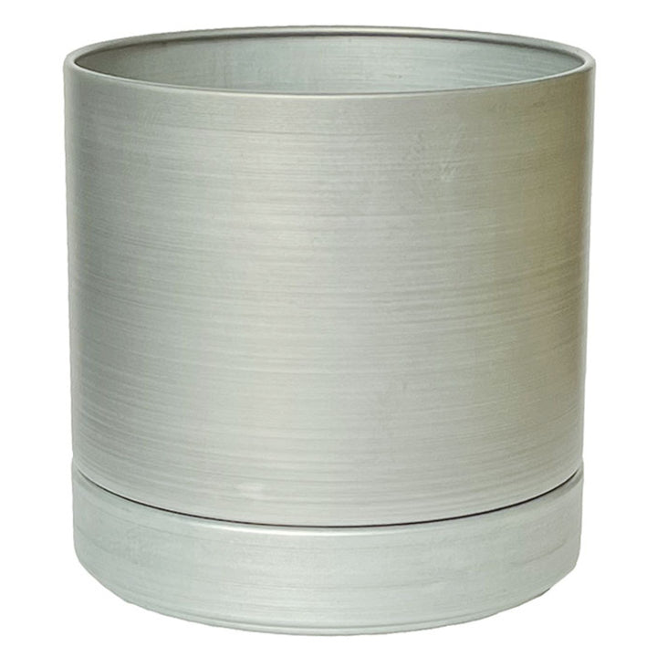 植木鉢MC円柱メタルECOポット受け皿付き直径15cm
