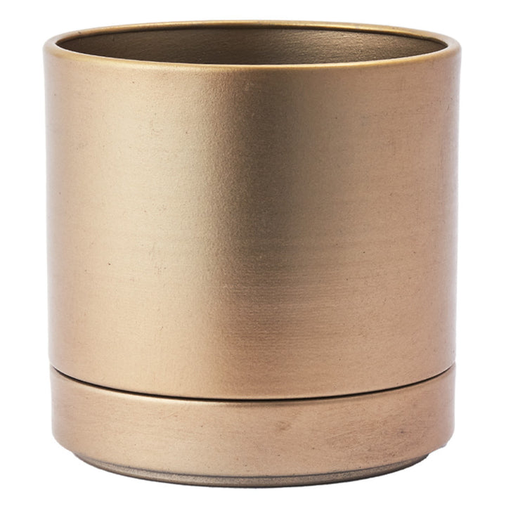 植木鉢MC円柱メタルECOポット受け皿付き直径17cm