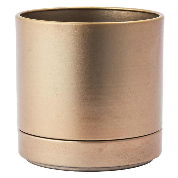 植木鉢MC円柱メタルECOポット受け皿付き直径19cm