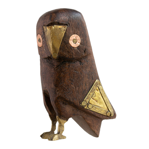 オブジェ フクロウ Sサイズ マスコット 木製 -1