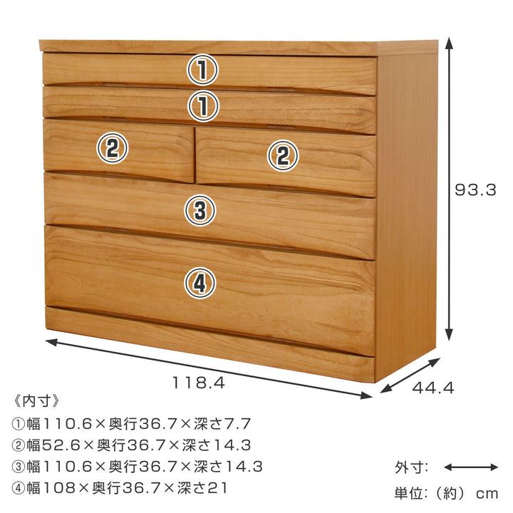 総桐チェスト 5段 日本製 たんす 桐蔵 約幅118cm -5