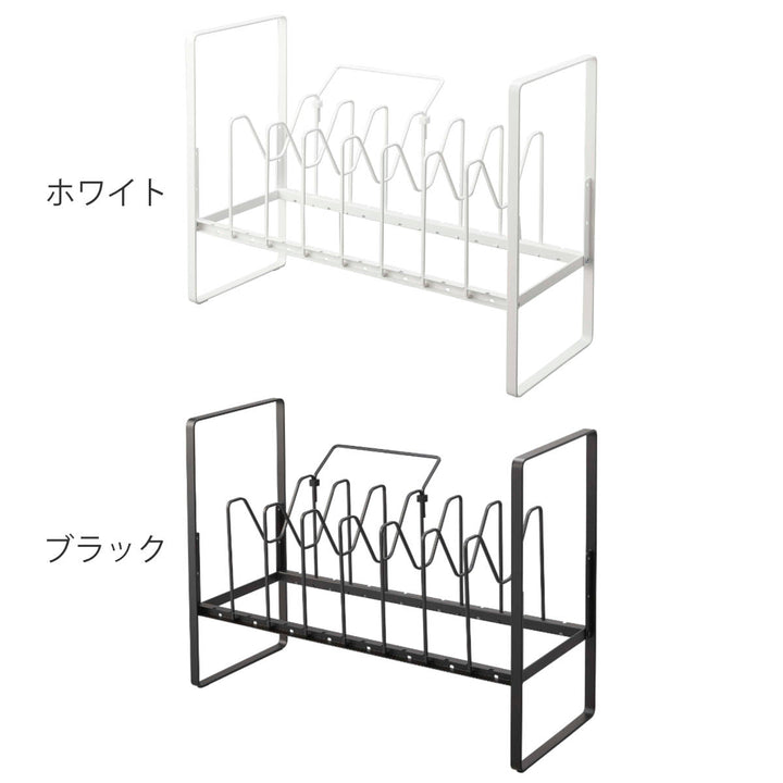 tower シンク下高さ調整鍋蓋&フライパン収納ラック 2段 タワー -4