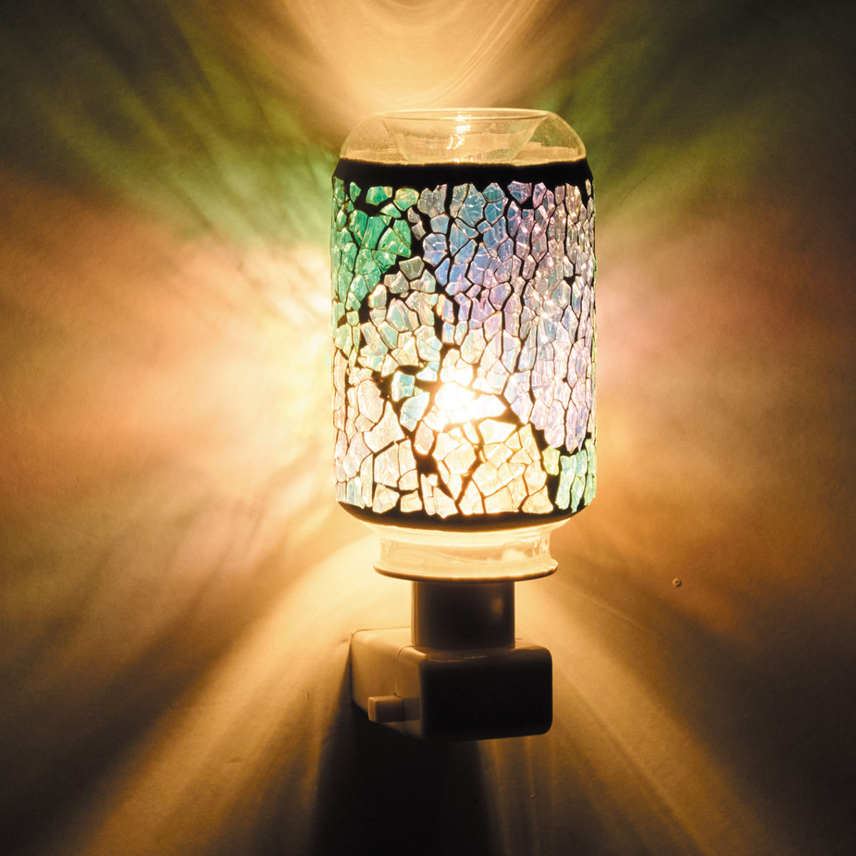 アロマ　ランプ 照明 アロマランプ モザイクランプ コンセント型 オーロラ