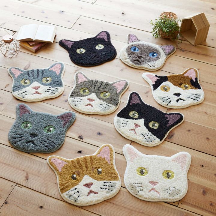 チェアパッド ネコカオ 35cm×38cm 日本製 -12