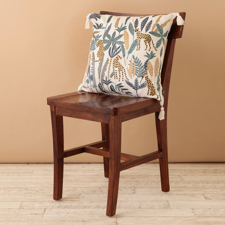 クッションカバー 45×45cm レオパード 刺繍 -10