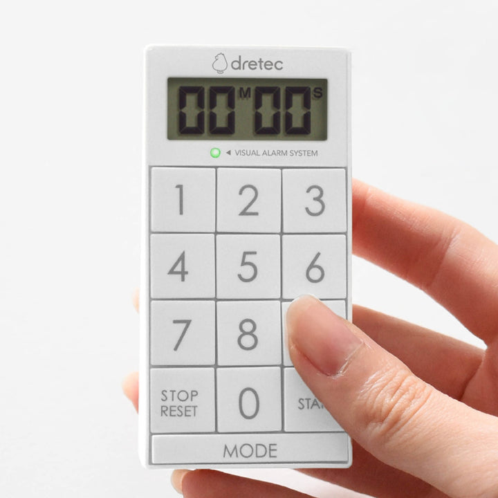 デジタルタイマー 時計付き スリムキューブ ストラップ付き -3