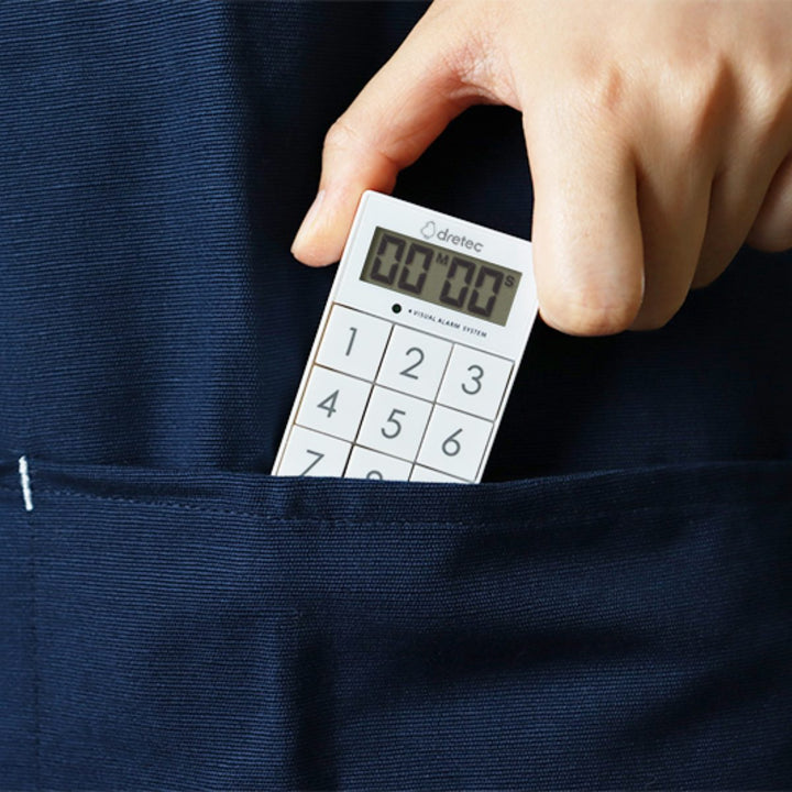 デジタルタイマー 時計付き スリムキューブ ストラップ付き -7