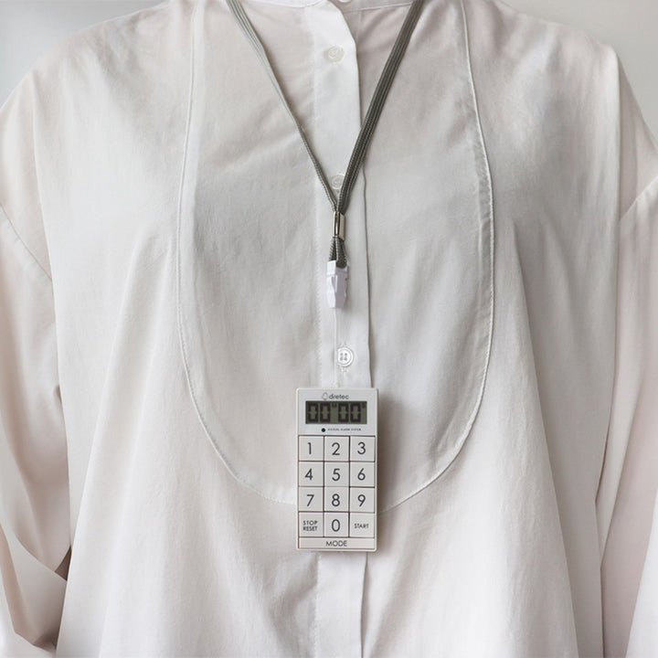 デジタルタイマー 時計付き スリムキューブ ストラップ付き -8