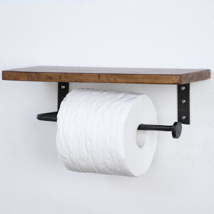 トイレットペーパーホルダー 木製 2連 -10