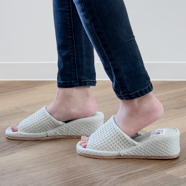 スリッパyoriヒール24cmコットンワッフルパンタロン綿100％