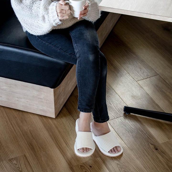 スリッパyoriヒール24cmコットンワッフルパンタロン綿100％