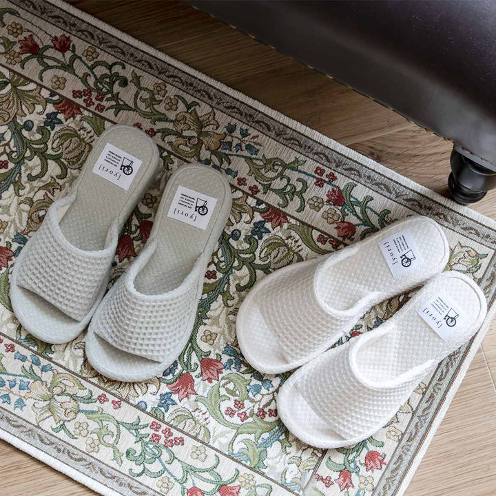 スリッパyoriヒール24cmコットンワッフルパンタロン綿100％