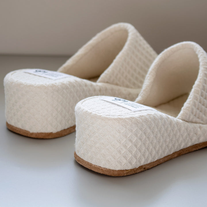 スリッパyoriヒール24cmコットンワッフルパンタロン綿100％