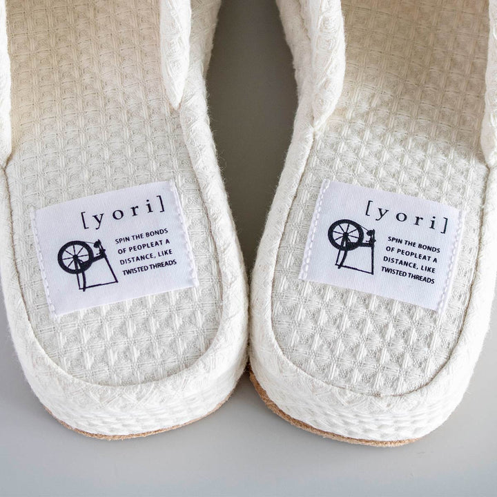 スリッパyoriヒール24cmコットンワッフルパンタロン綿100％