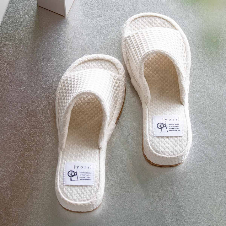 スリッパyoriヒール24cmコットンワッフルパンタロン綿100％