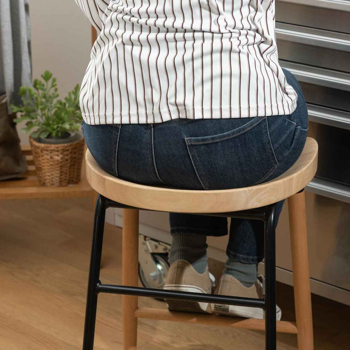 ハイスツール 座面高65cm 天然木 スチール -14
