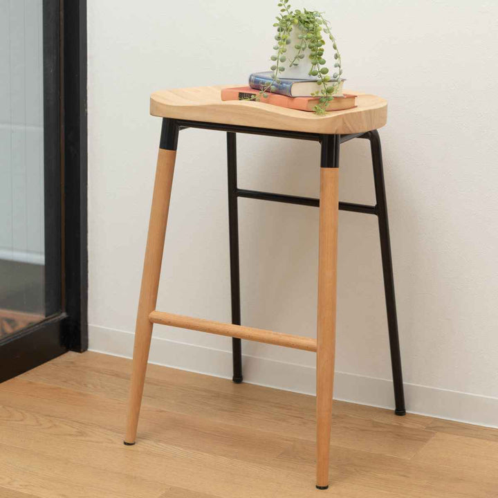 ハイスツール 座面高65cm 天然木 スチール -15