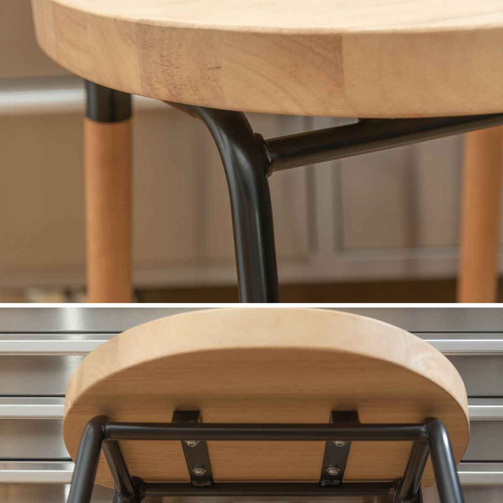 ハイスツール 座面高65cm 天然木 スチール -16