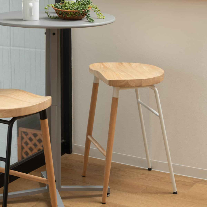 ハイスツール 座面高65cm 天然木 スチール -20